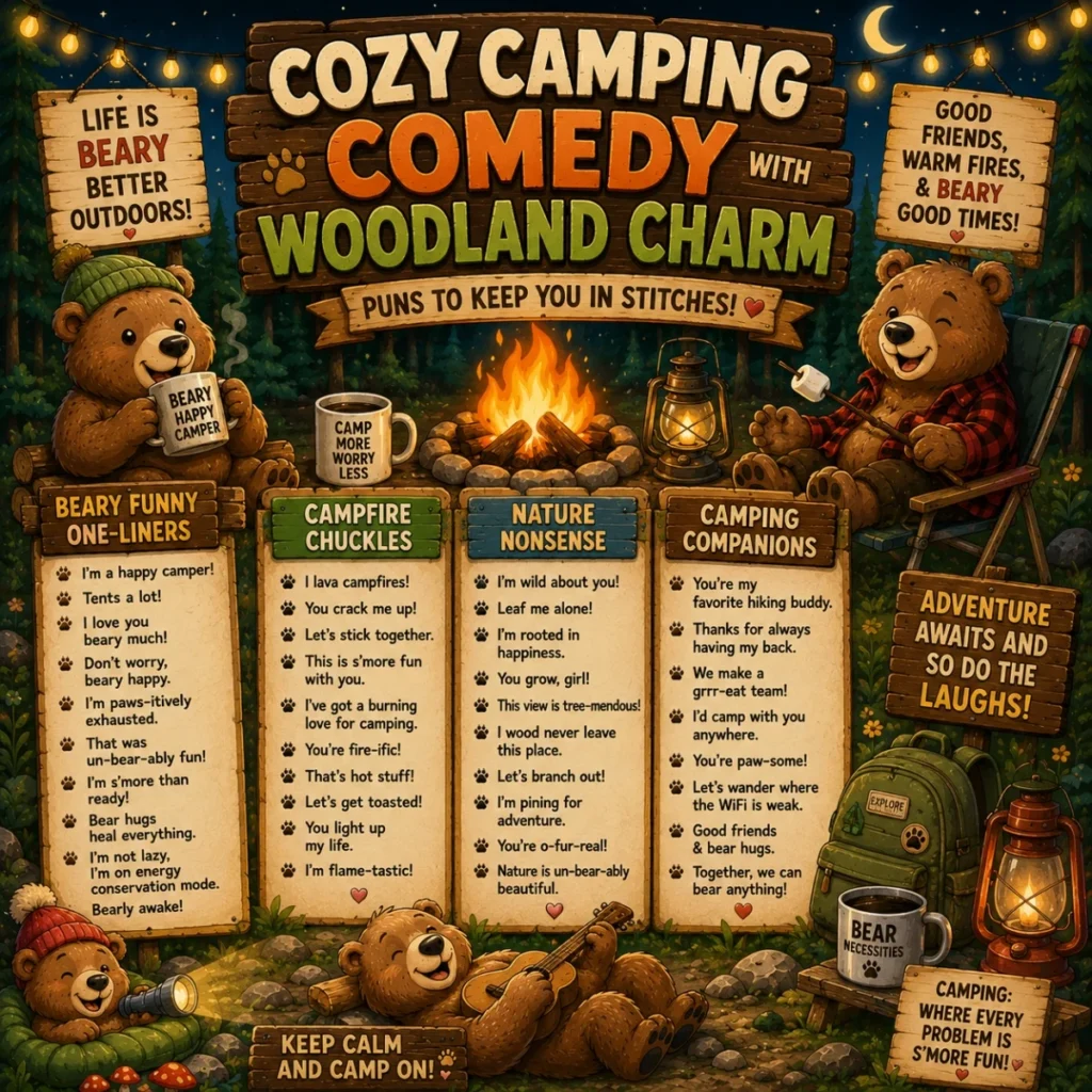 Cozy Camping Comedy With Woodland Charm