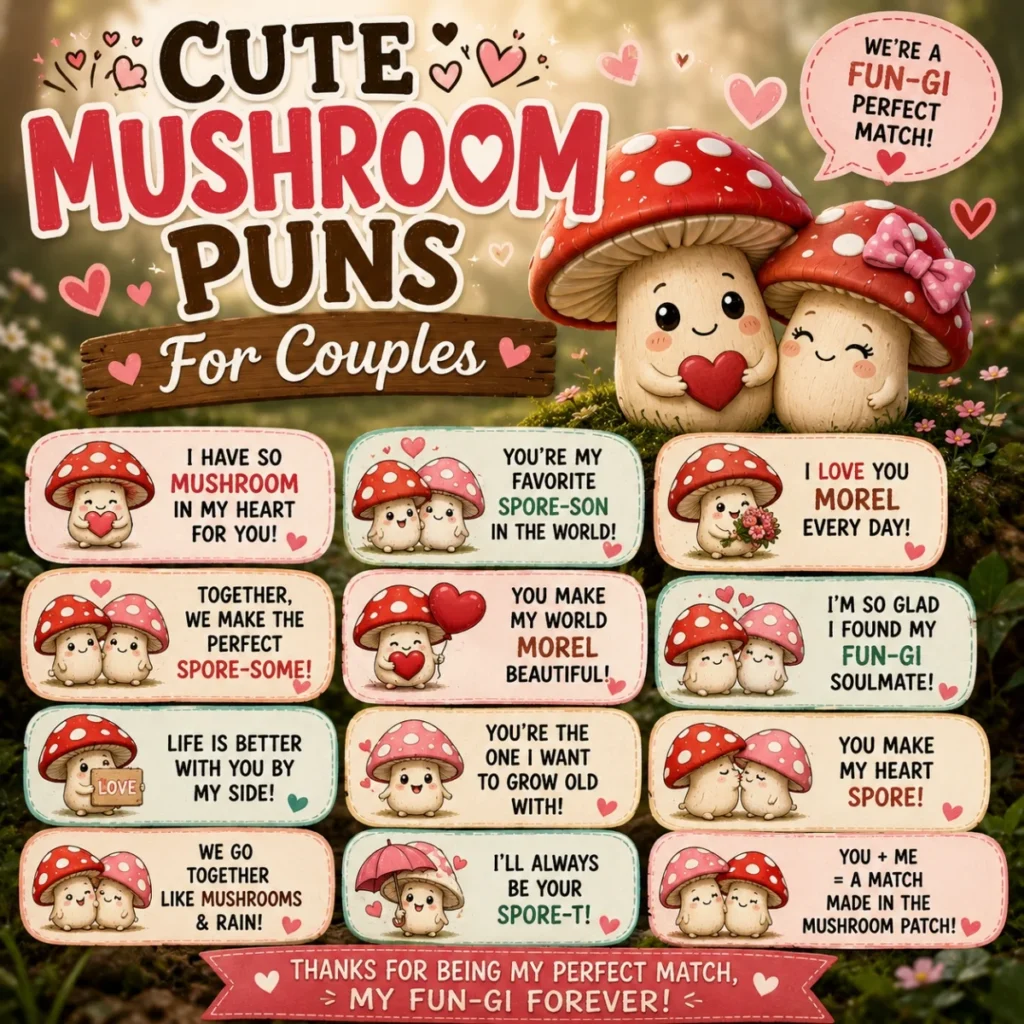 Cute Mushroom Puns For Couples