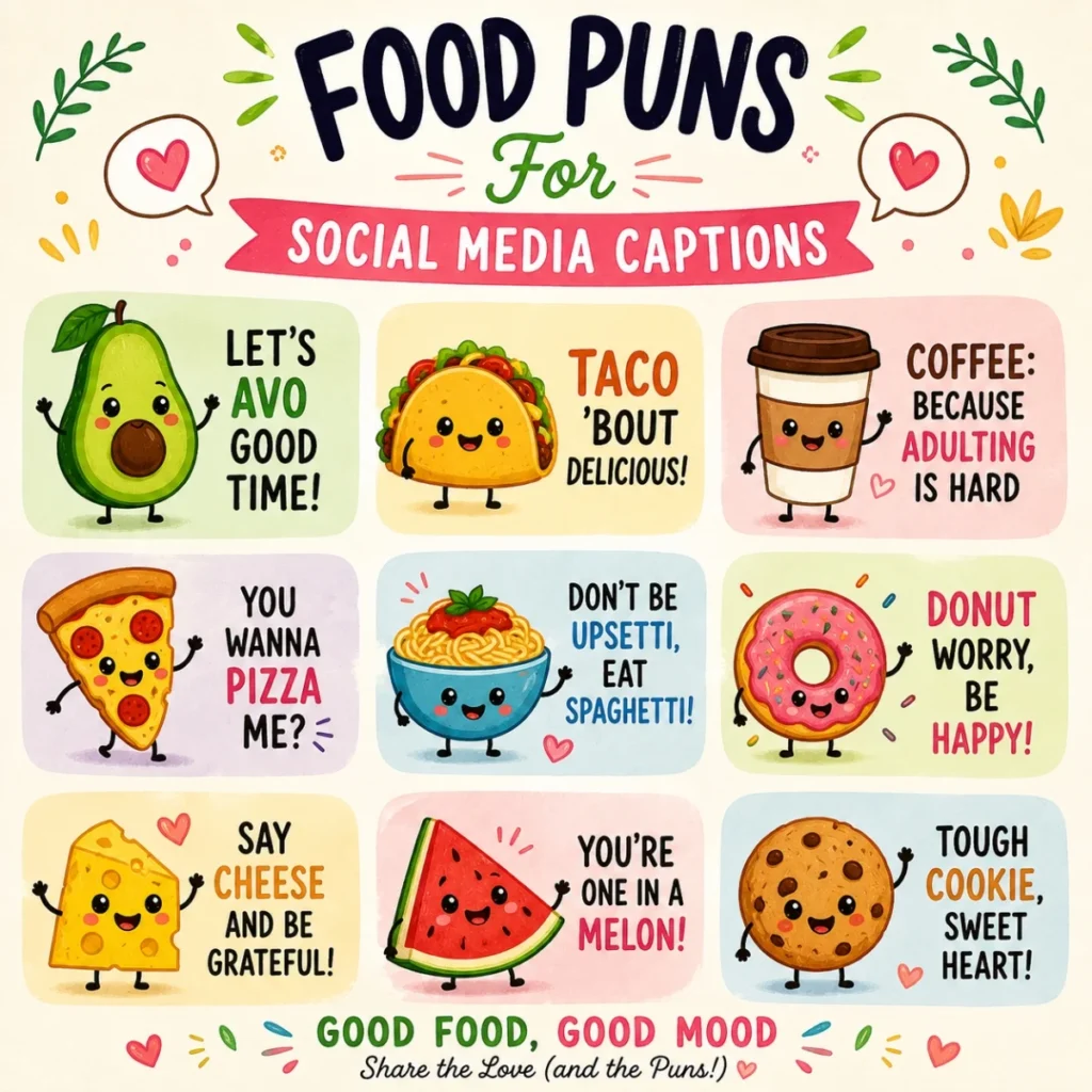 Food Puns For Social Media Captions