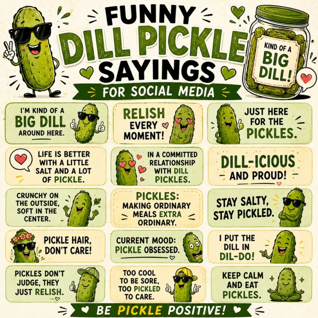 Funny Dill Pickle Sayings For Social Media