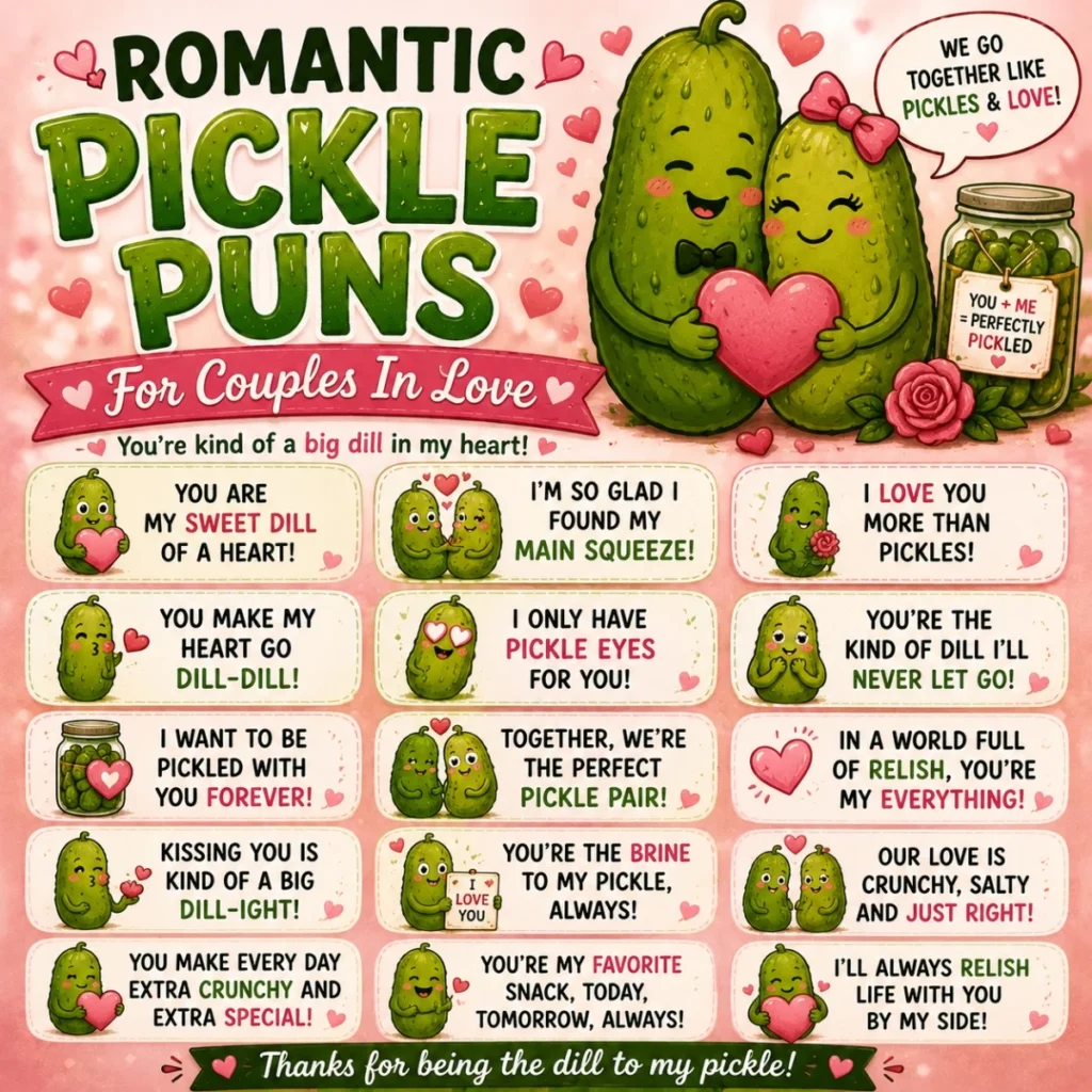 Romantic Pickle Puns For Couples In Love