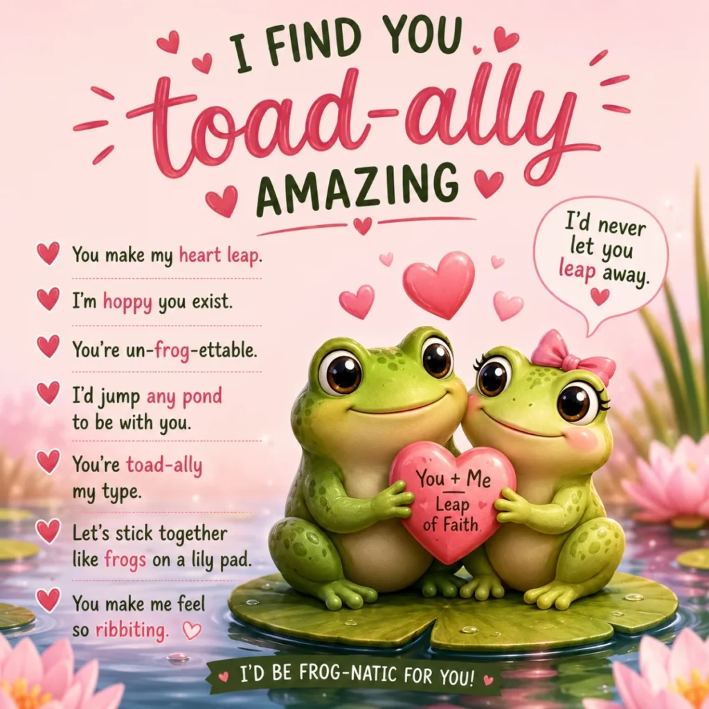 Romantic Frog Puns For Crushes