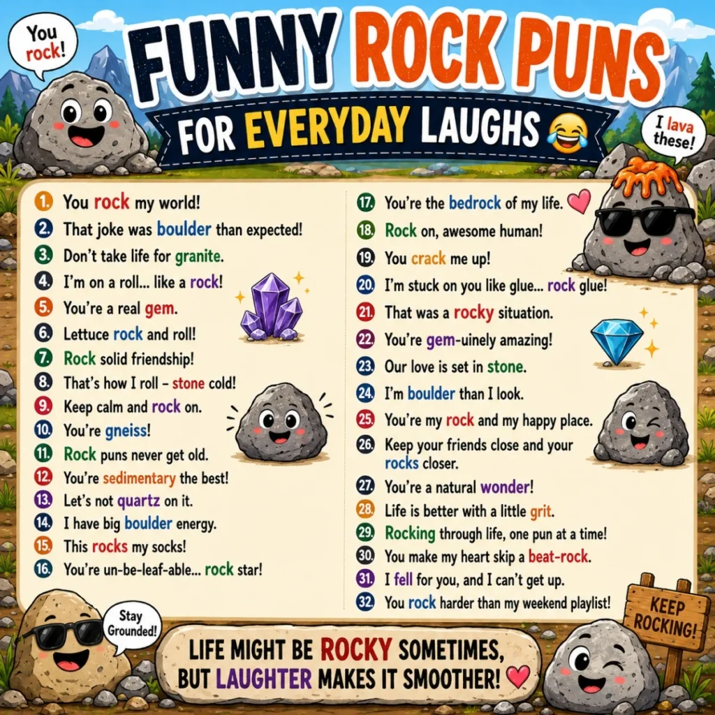 😂 Funny Rock Puns For Everyday Laughs