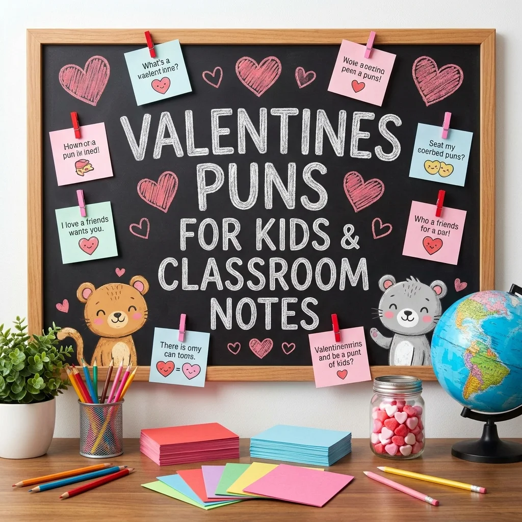 Valentines Puns for Kids and Classroom Notes