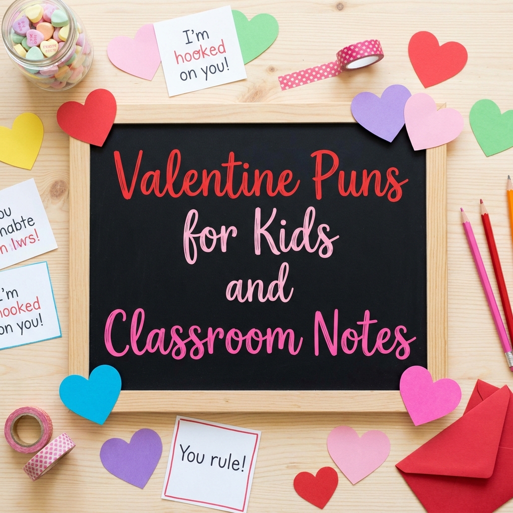 Valentine Puns for Kids and Classroom Notes