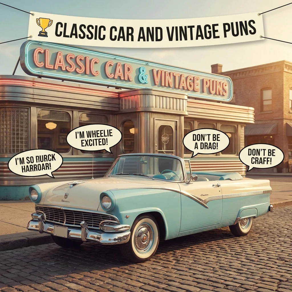 π Classic Car and Vintage Puns