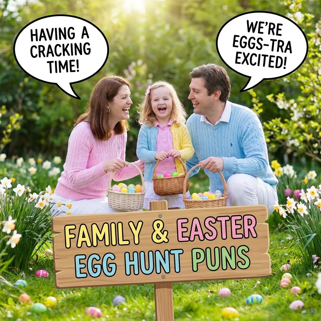 👨👩👧 Family & Easter Egg Hunt Puns
