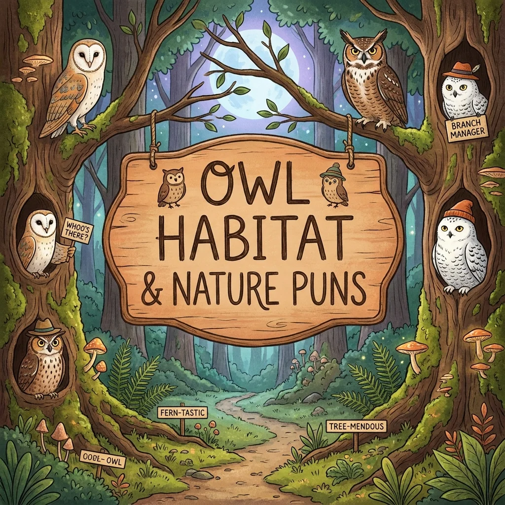 🦉 Owl Habitat and Nature Puns