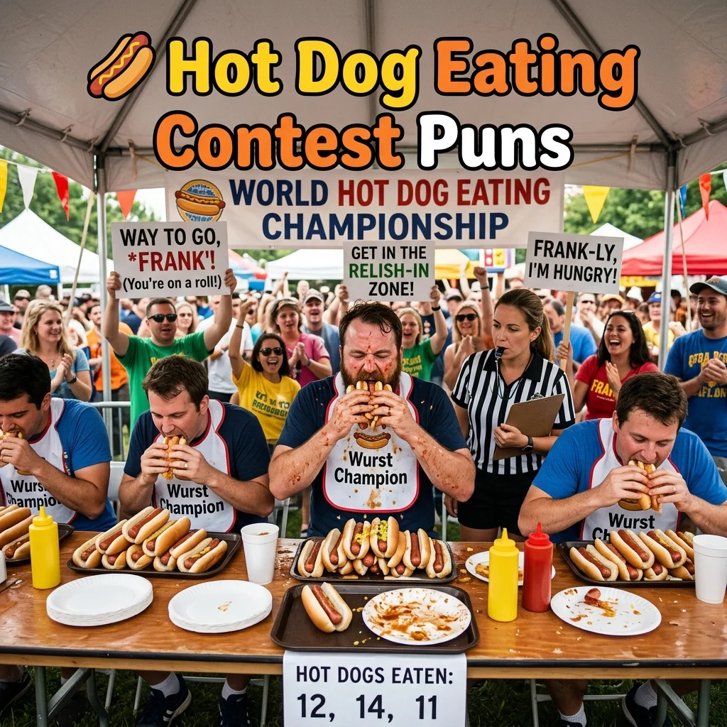 π Hot Dog Eating Contest Puns