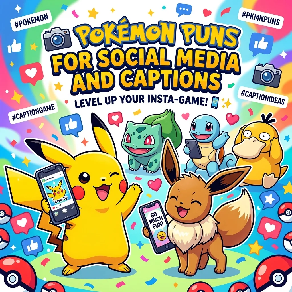 📸 Pokemon Puns for Social Media and Captions