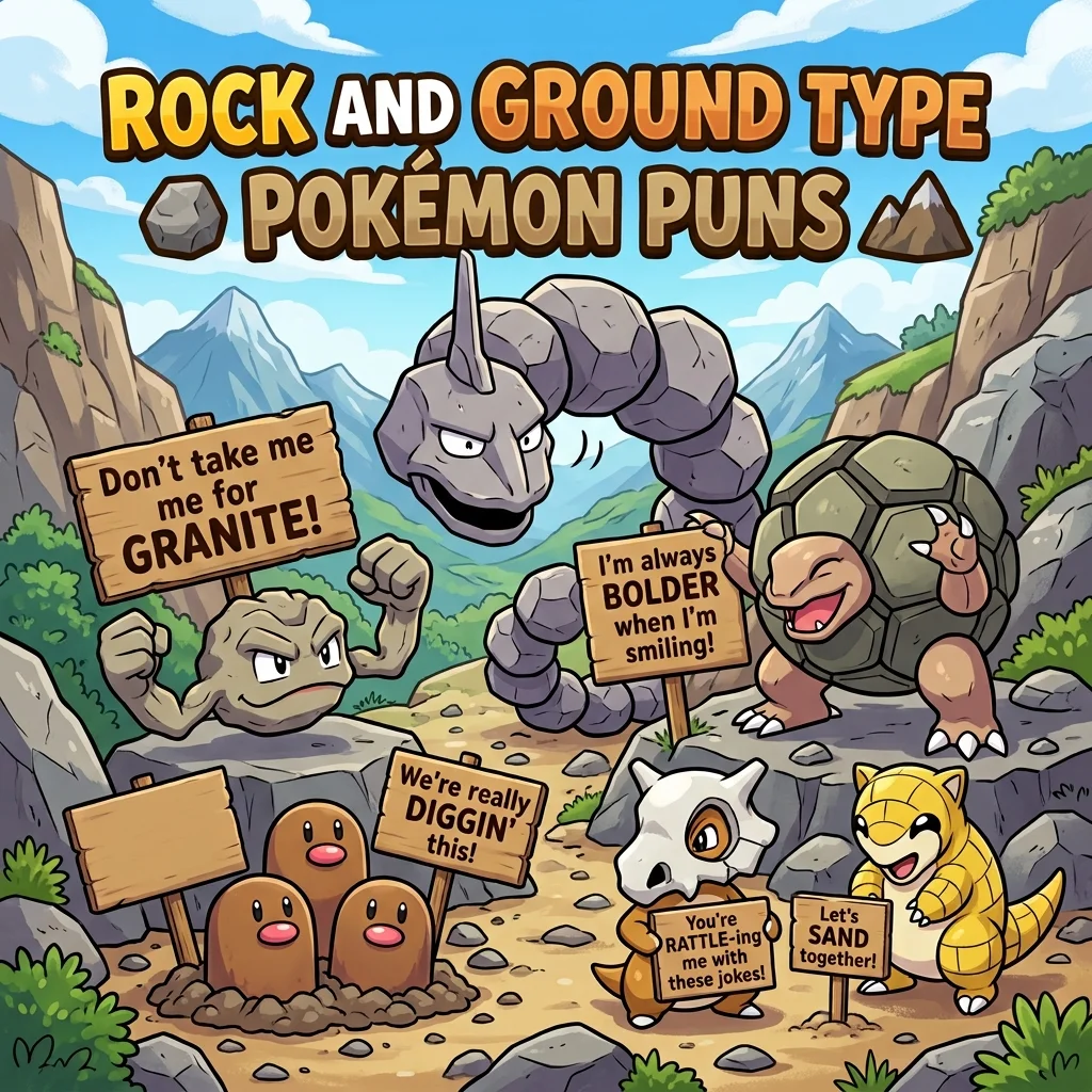 🪨 Rock and Ground Type Pokemon Puns