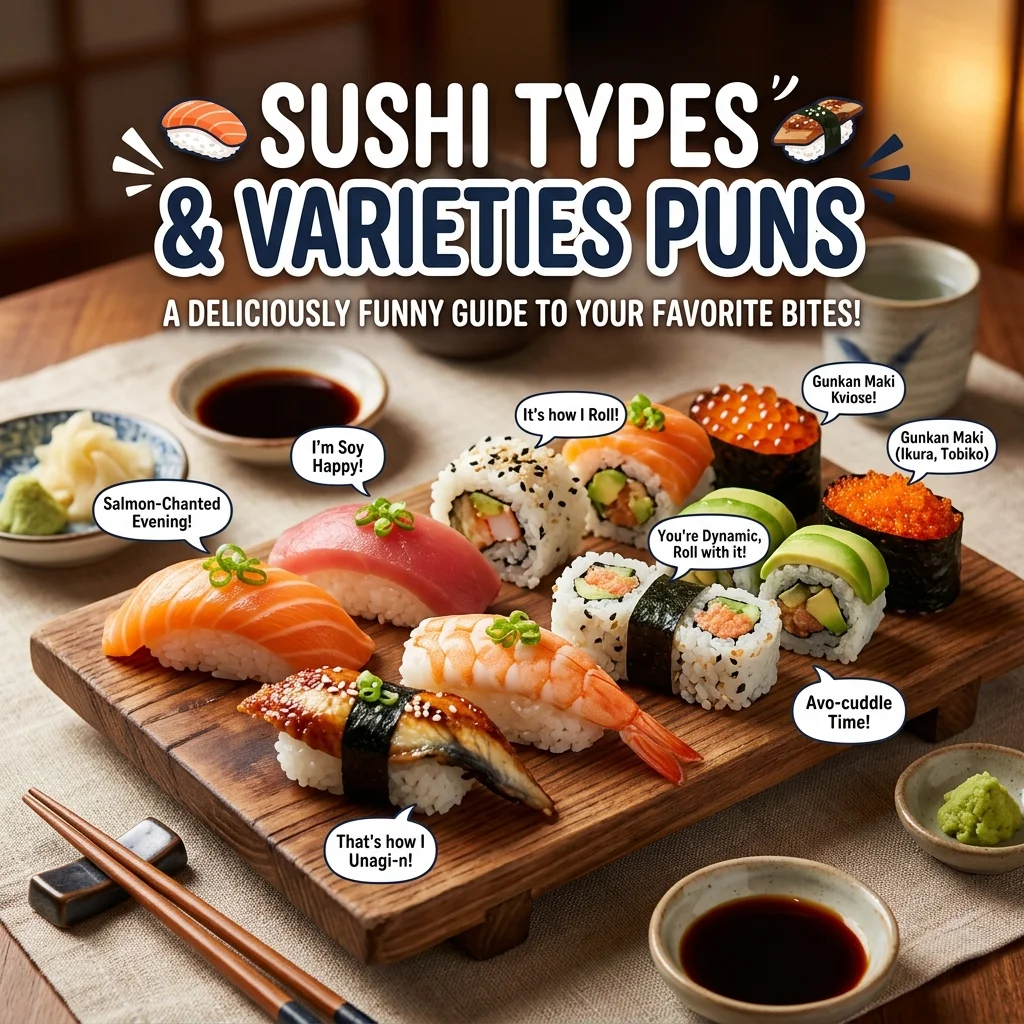 π£ Sushi Types and Varieties Puns
