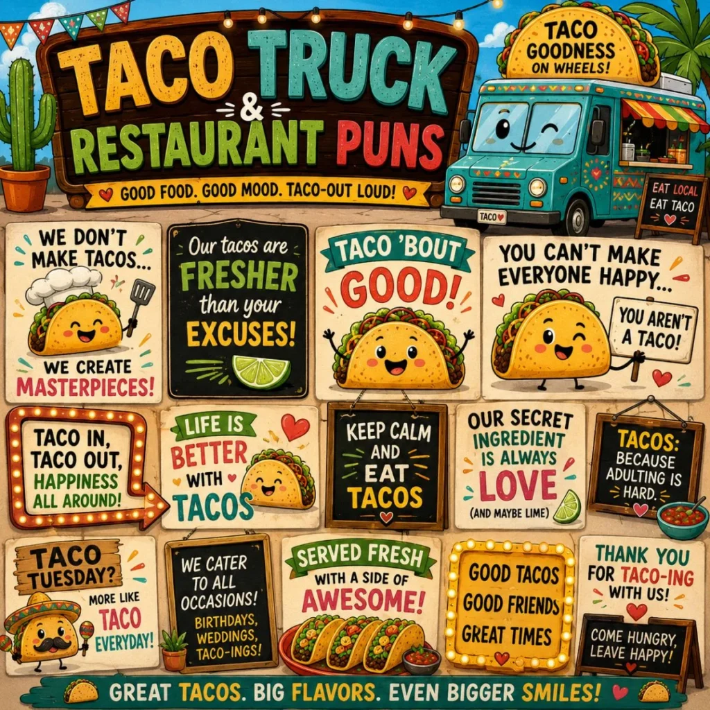 🌮 Taco Truck and Restaurant Puns